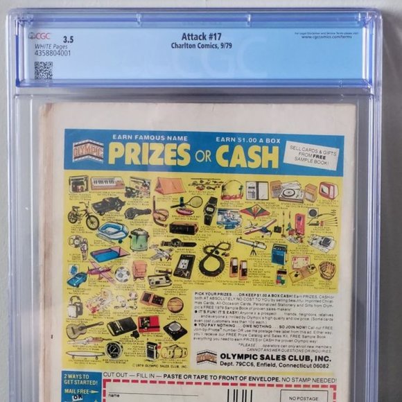 GRADED AND SEALED, RARE, VINTAGE 1979 ATTACK COMIC BOOK, ISSUE #17!!! - Picture 6 of 6